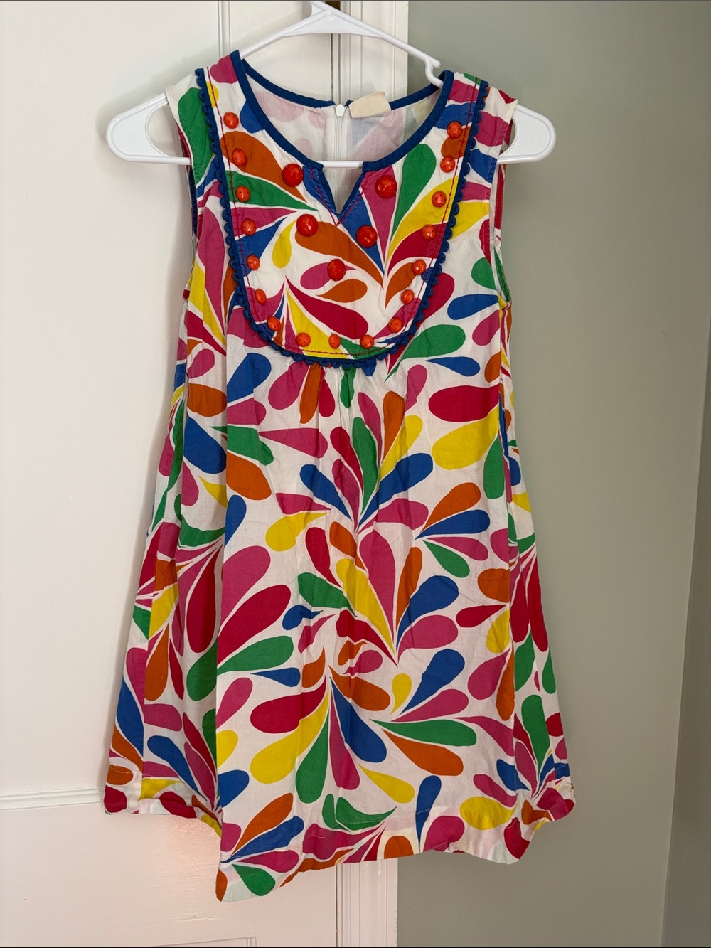 Mini Boden Multicolor Sleeveless Cotton Dress Bright Petal Size 13-14